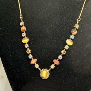 Lia Sophia Necklace Multicolor Beaded Savannah 16 Inches Pre Owned.
